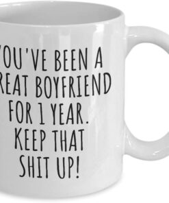 1 Year Anniversary Boyfriend Mug Funny Gift For Him 1