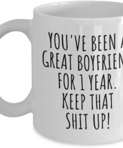 1 Year Anniversary Boyfriend Mug Funny Gift For Him 2
