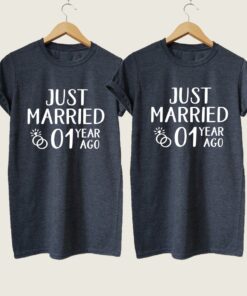 1 Year Wedding Anniversary Shirts for Couples 3