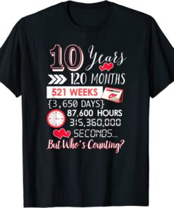 10th Wedding Anniversary Gift for Couple T Shirt 1