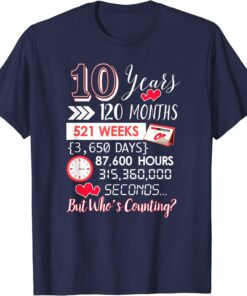 10th Wedding Anniversary Gift for Couple T Shirt 2