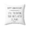 20 Year Anniversary Gift for Him Her Husband or Wife, Funny Anniversary Throw Pillow