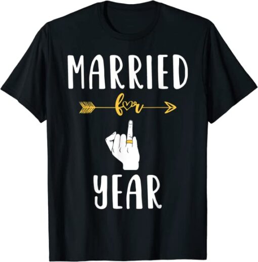 1st 1 year Wedding Anniversary Gift Married Husband Wife T-Shirt