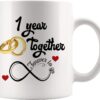 1st Wedding Anniversary For Him And Her, 1st Anniversarys For Her Him, First Anniversary Mug For Husband & Wife