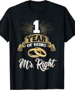 1st Wedding Anniversary Gift For Him 1 Years Married Husband T Shirt 1