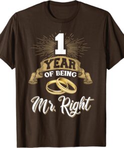 1st Wedding Anniversary Gift For Him 1 Years Married Husband T Shirt 3