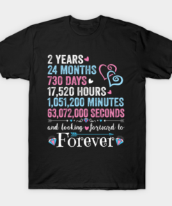 2 Years Wedding Marriage Gift for Husband and Wife T-Shirt