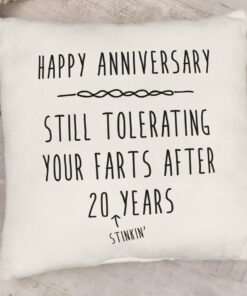 20 Year Anniversary Gift for Him Her Husband or Wife Funny Anniversary Throw Pillow 1