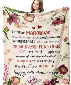 50th Anniversary Golden Wedding Gifts for Parents Couple Blanket 1