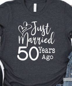 50th Wedding Anniversary Just Married 50 Years Ago Gift for Parents 2 1