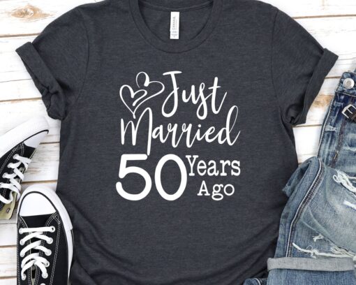 50th Wedding Anniversary, Just Married 50 Years Ago, Gift for Parents