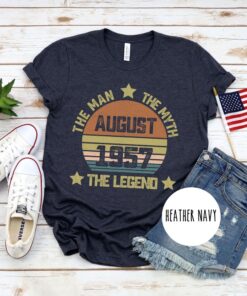 65th Birthday Gift For Dad Born in 1957 The Man The Myth The Legend T shirt 2 1