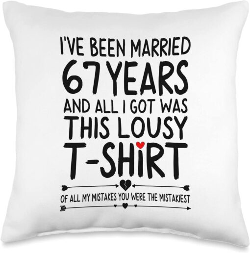 67th Wedding Anniversary Gifts For Couple Pillow