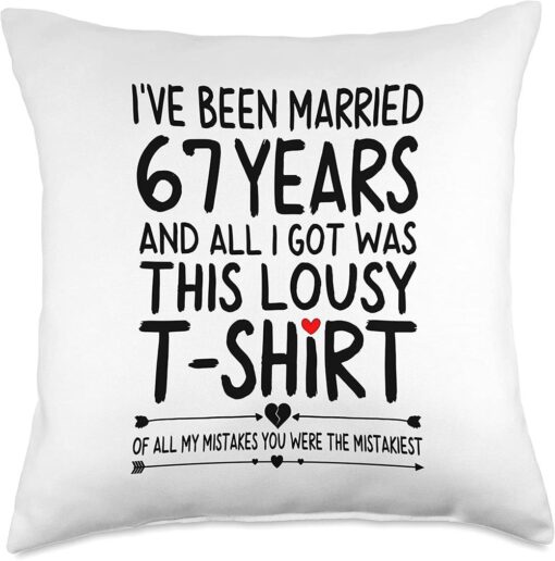 67th Wedding Anniversary Gifts For Couple Pillow