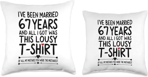 67th Wedding Anniversary Gifts For Couple Pillow