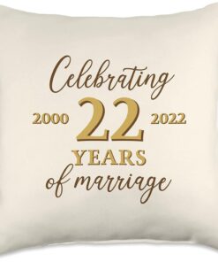 Anniversary Wedding 2022 22 Years of Marriage 2000 22nd Wedding Anniversary Throw Pillow 2