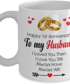 Happy 1st Anniversary Mug Husband 1 Year Wedding Gift Ideas Husband Mug 2