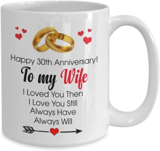 Happy 30th Anniversary Mug – To My Wife 30 Year Wedding Gift Ideas Mug