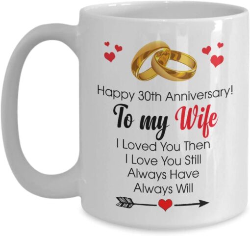 Happy 30th Anniversary Mug – To My Wife 30 Year Wedding Gift Ideas Mug
