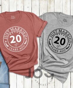 Just Married Shirt 20th Anniversary Gift For Husband Wife 1