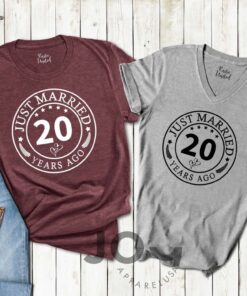 Just Married Shirt 20th Anniversary Gift For Husband Wife 2