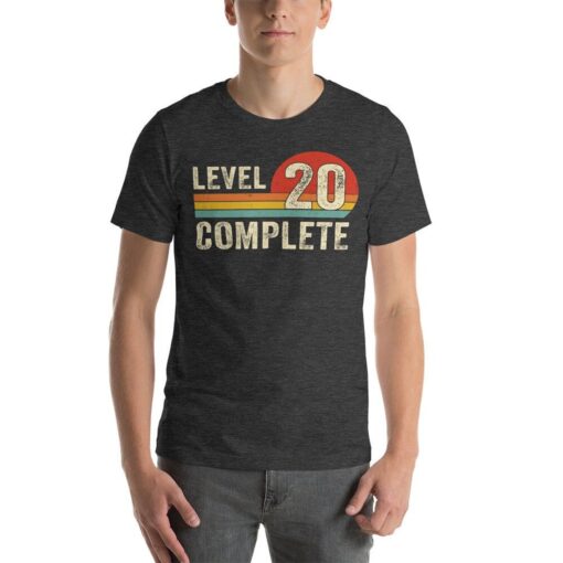 Level 20 Complete, 20th Anniversary Gifts for Him T-shirt