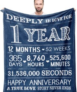 One Year Gifts for Anniversary to Boyfriend Husband Blanket from Girlfriend 2