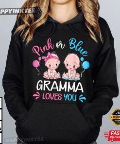 Pink Or Blue Gramma Loves You Gender Baby Reveal Party Shirt