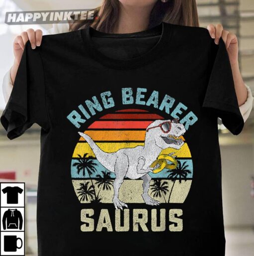 Ring Bearer Saurus Dinosaur Wedding T Rex Ring Security Boys Gift For Son T-Shirt