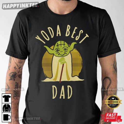 Star Wars Yoda Best Dad Cartoon Yoda T-Shirt