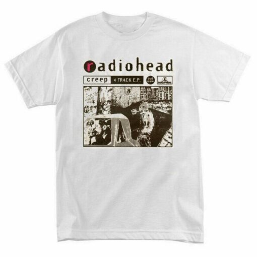 Vintage rare Radiohead poster white T-shirt Rock band gift for men, women unisex shirt