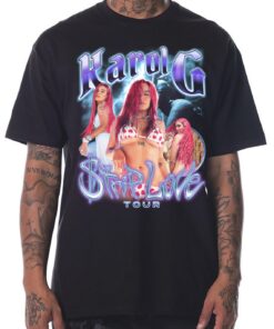 Karol G Strip Love Tour Concert Merch 90s Vintage T shirt 1