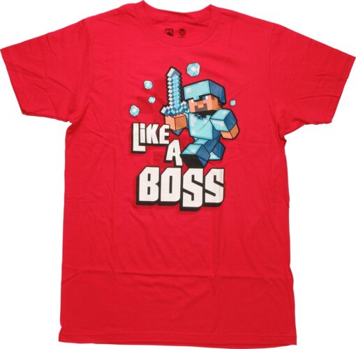 Like A Boss Minecraft Shirt Best Birthday Gift For Kids