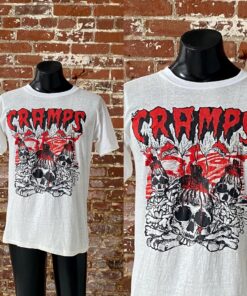 The Cramps Bad Music For Bad People Neon Pink Text T-shirt Gifts For Fans