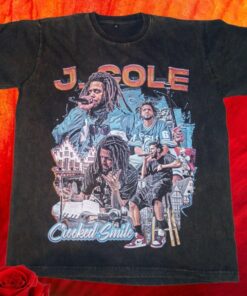 Crocked Smile  J Cole Rapper Graphic T-shirt For Hip Hop Fans