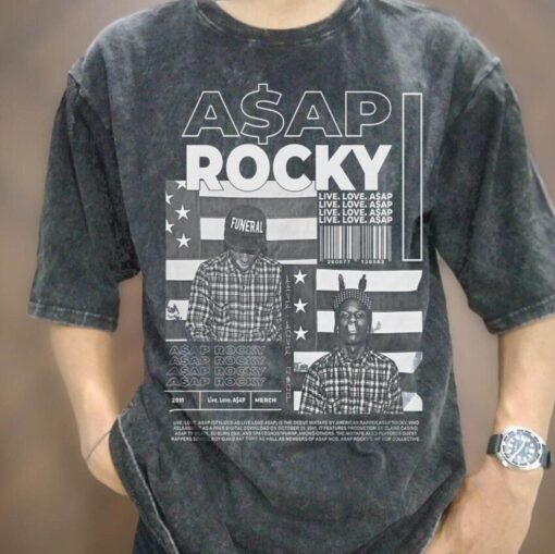 Love Live Asap Rocky Rapper Graphic T-shirt For Hip Hop Fans