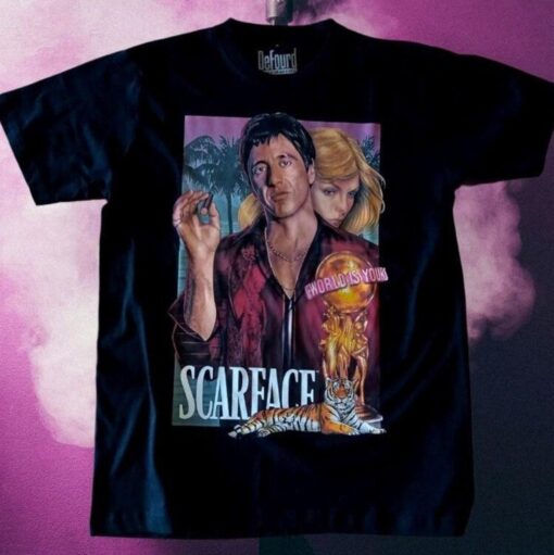 Scarface Tony Montana 80s Movie Vintage Graphic T-shirt