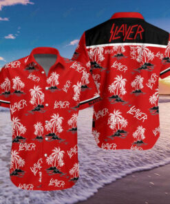 Slayer Rock Band Music Angel Of Death Hawaiian Graphic Print Short Sleeve Hawaiian Shirt