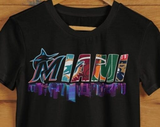 American Miami Sports Teams T-shirt For Sports Fans