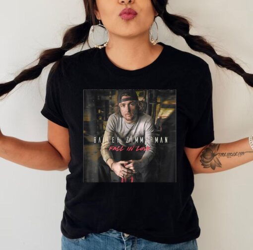 Bailey Zimmerman Fall In Love Album Cover T-shirt For Country Music Lovers