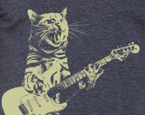 Cat Playing Guitar Shirt Funny Meme T-shirt