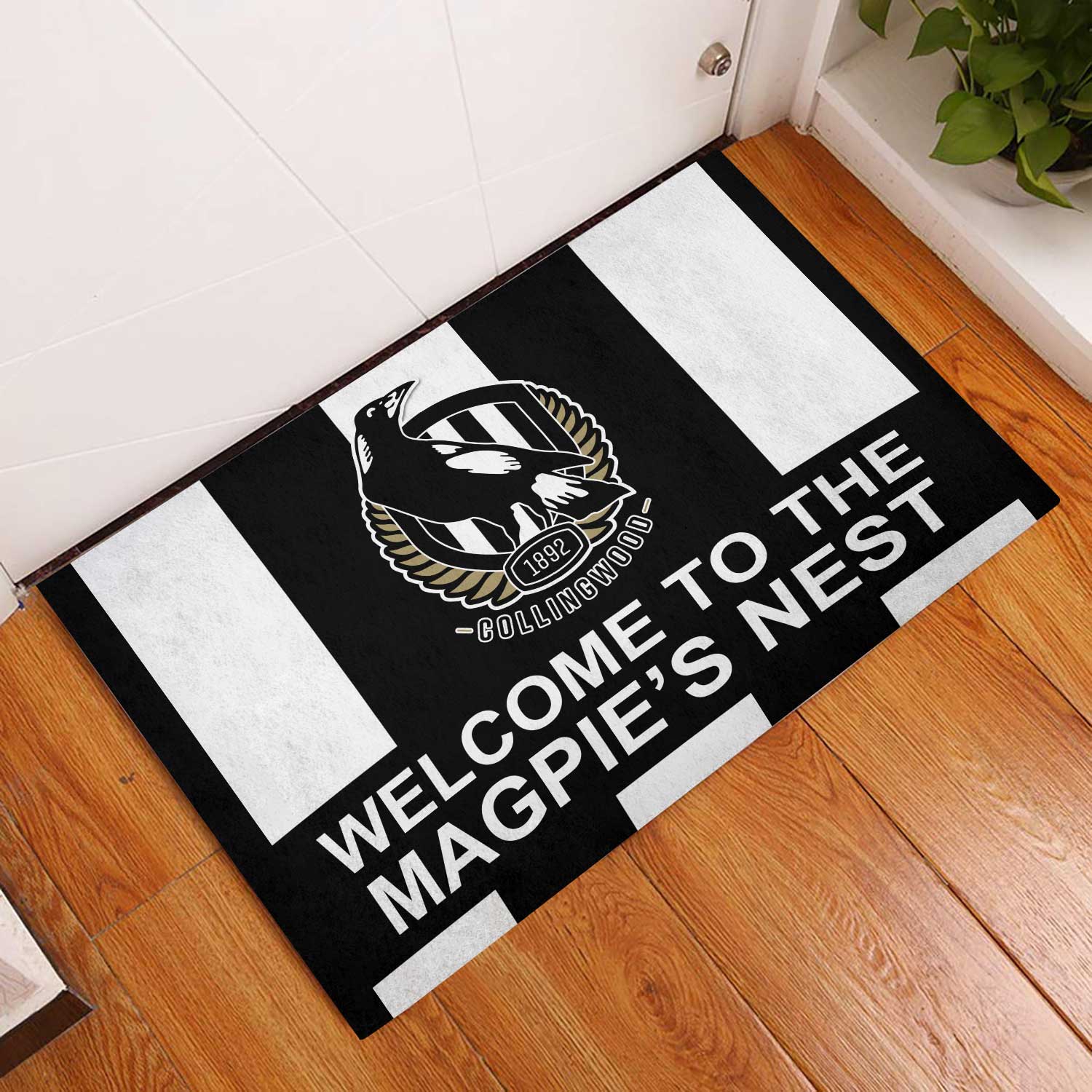 Collingwood Magpies Welcome To The Magpie's Nest Rubber Doormat