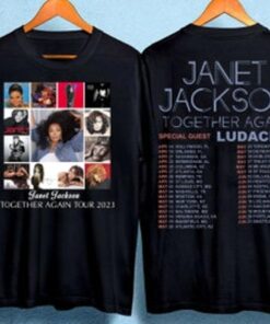 Janet Jackson Black White Graphic T-shirt Best Fan Gifts