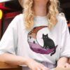 Lesbian Cat Moon Lgbtq Community Pride Month T-shirt