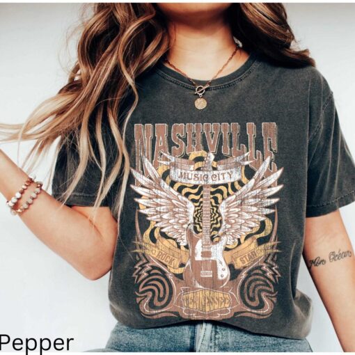 Nashville Music City Vintage T Shirt