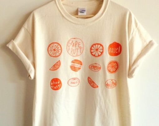 Oranges Food Vegetables Fruit Simple Design T-shirt