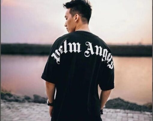 Palm Angels Text Streetwear Style T-shirt