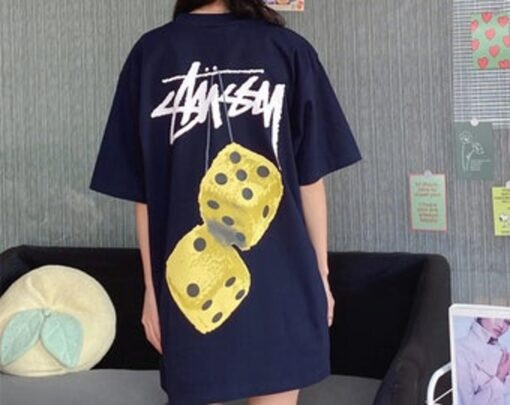 Stussy Dice Shirt Streetwear Style Black T-shirt Fan Gifts