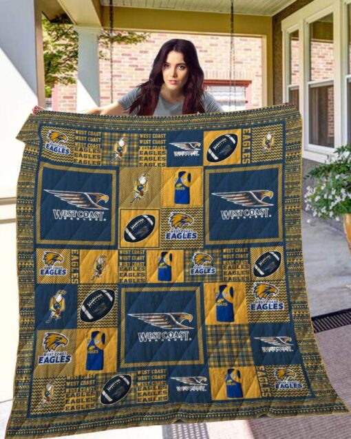 West Coast Eagles AFL Quilt Blanket Best Gift for true fans