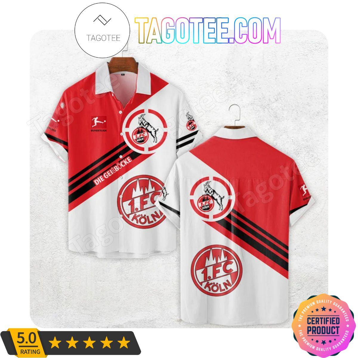 Bundesliga 1. FC Köln Logo Red Hawaiian Shirt Size From S To 5xl